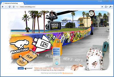 On 1st November 2008 California-based footwear brand Rocket Dog opens its e-commerce site and announces the winner of the video contest for shoe enthusiasts on www.rocketdog.com. The website was redesigned with new interactive features for a fun and free-spirited community by MindSmack.com in July this year. The visitors of the new website are able to connect with other fans, post blogs, listen to music, watch videos and vote in Rocket Dog’s first-ever video contest – the Rock Your Dogs Video Throwdown. 