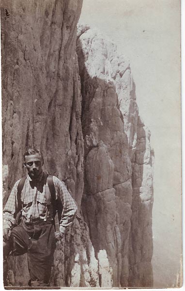 fig.: The Jewish alpinist Paul Preuss propagated free climbing at the beginning of the 20th century; around 1910, courtesy of Jimmy Petterson. 