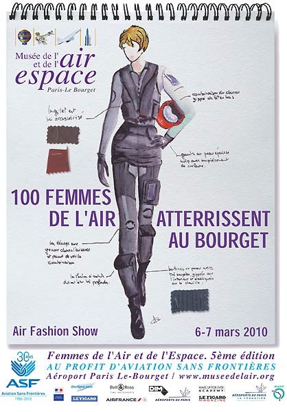 fig.: Poster for 'Women of the Air and the Space', 6 - 7 March 2010 at the Museum of air and space, Aéroport de Paris - Le Bourget, France. 