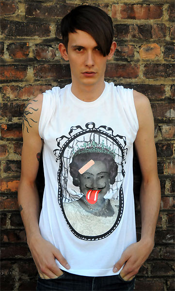 New York based designer Brian Wood entitled the spring/summer B Wood t-shirt line 'Flash the Queen'.