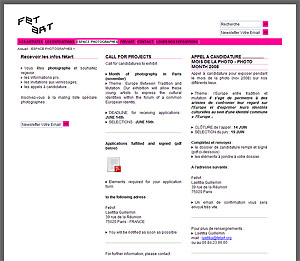 FetArt - CALL FOR PROJECTS "Europe Between Tradition and Mutation", deadline 14 June 2008 
